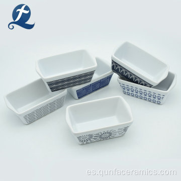 Apliques rectangulares blancos para hornear de cerámica personalizados